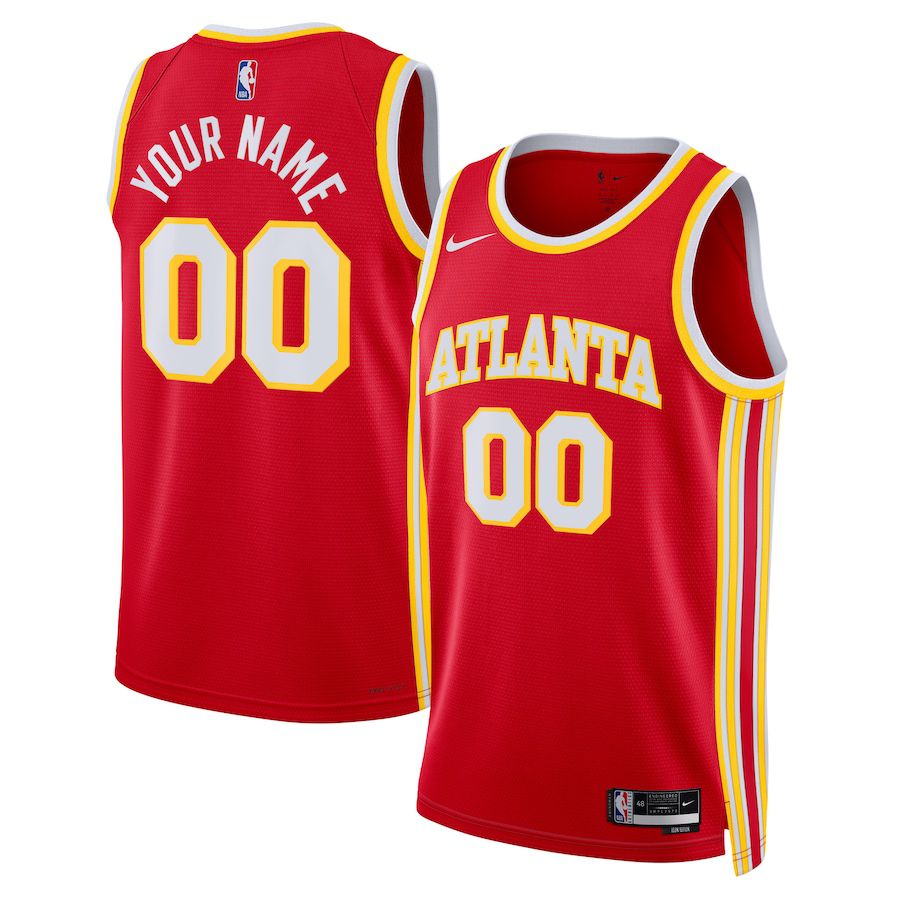 Men Atlanta Hawks Nike Red Icon Edition 2022-23 Swingman Custom NBA Jersey->atlanta hawks->NBA Jersey